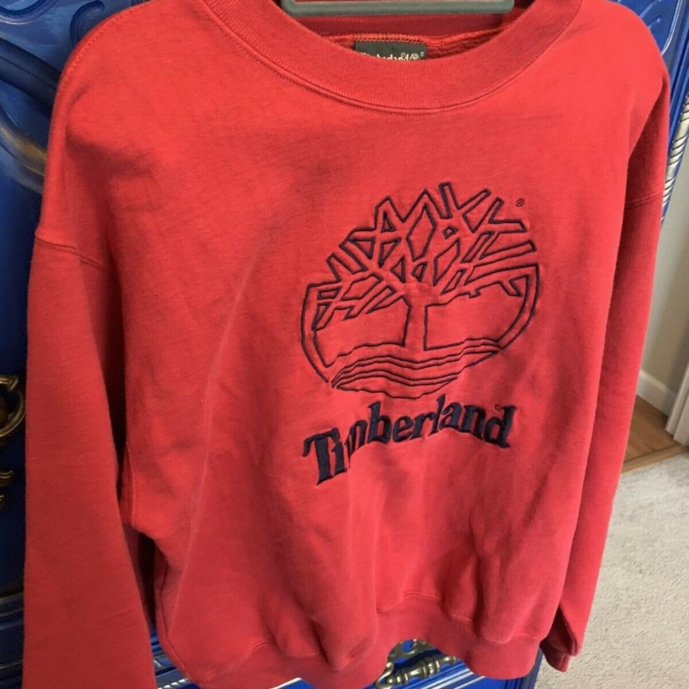 Vintage Timberland Red Pullover Sweater Size Large - Picture 1 of 3